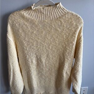 Aerie Oversized Mock Neck Knit Sweater - Butter Yellow